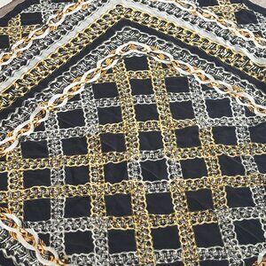 Gottex Black Gold Chain Print Scarf/Pareo